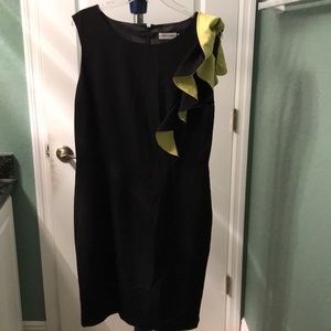 Calvin Klein size 12 dress black with green sleeve